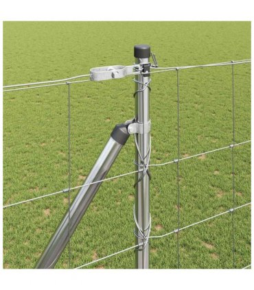 vidaXL Welded Wire Fence with Spikes 25 x 1.6 m Galvanised Steel Mesh