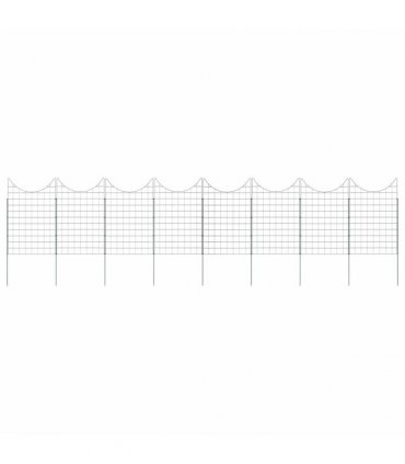 vidaXL Pond Fence Set 8 pcs Green 50 x 80 cm Steel