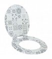 vidaXL Soft-Close Toilet Seat Blue and White Porcelain 44 x 38 cm