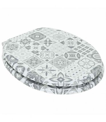 vidaXL Soft-Close Toilet Seat Blue and White Porcelain 44 x 38 cm