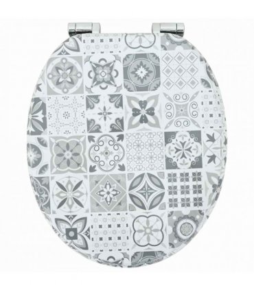 vidaXL Soft-Close Toilet Seat Blue and White Porcelain 44 x 38 cm