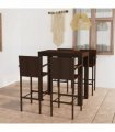 vidaXL Garden Bar Set | Brown | PE rattan | 5 Piece Set | Footrest