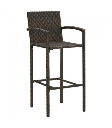vidaXL Garden Bar Set | Brown | PE rattan | 5 Piece Set | Footrest