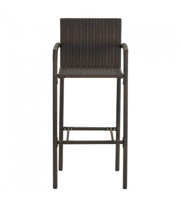 vidaXL Garden Bar Set | Brown | PE rattan | 5 Piece Set | Footrest
