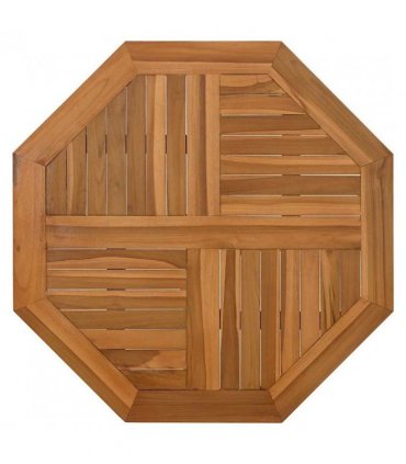 vidaXL Table Top 80x80x2.5 cm Octagonal Solid Wood Teak