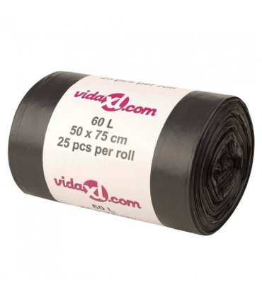 vidaXL Bin Bags 250 pcs Black 60 L