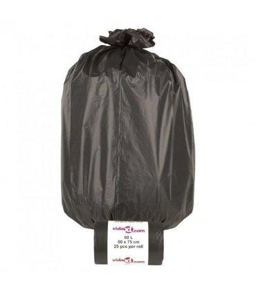 vidaXL Bin Bags 250 pcs Black 60 L