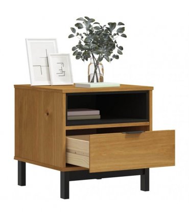 vidaXL Side Table FLAM 50x50x50 cm Solid Wood Pine