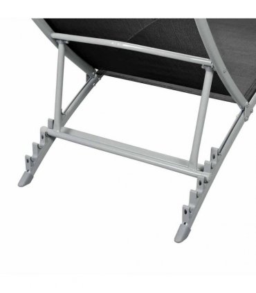 vidaXL Sunlounger | Black | Steel | Durable | Sun Lounger | Waveform | Modern