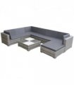 vidaXL Patio Furniture | Grey | Powder-coated steel frame | 8 Piece Set