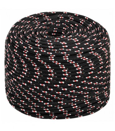 vidaXL Boat Rope Black 10 mm 100 m Polypropylene
