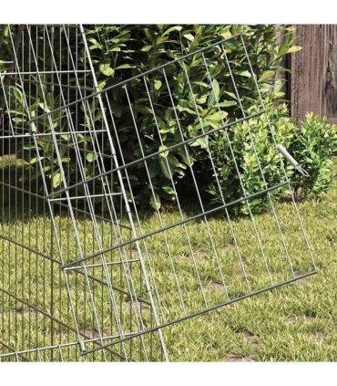 vidaXL Rabbit Cage Silver 430 x 100 x 85 cm Galvanised Steel