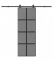vidaXL Sliding Door with Hardware Set 76x205 cm Tempered Glass&Aluminium
