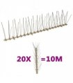 vidaXL 5-row Plastic Bird & Pigeon Spikes Set of 20 10 m