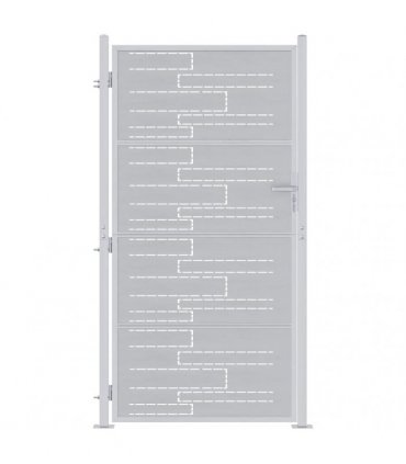 vidaXL Garden Gate with Lock Silver 85 x 174 cm Stainless Steel