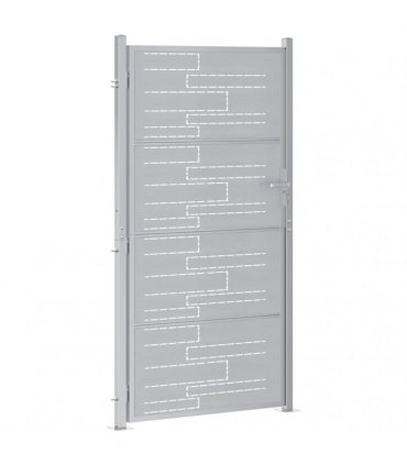 vidaXL Garden Gate with Lock Silver 85 x 174 cm Stainless Steel
