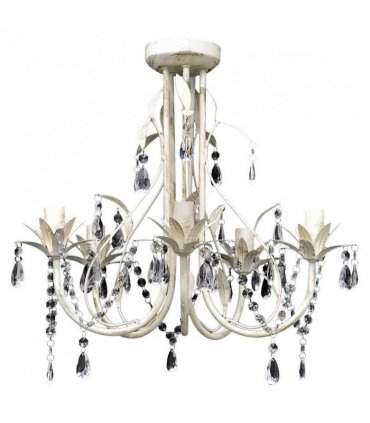 Crystal Pendant Ceiling Lamp Chandelier Elegant 5 Bulb Sockets