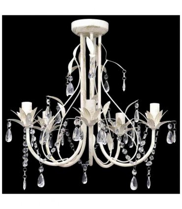 Crystal Pendant Ceiling Lamp Chandelier Elegant 5 Bulb Sockets