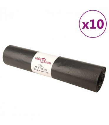 vidaXL Bin Bags 250 pcs Black 120 L