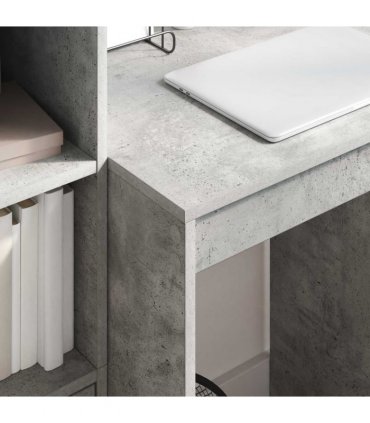 vidaXL Desk with Drawer with Shelf with Storage 2 pcs Concrete Grey