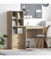 vidaXL Desk with Drawer with Shelf with Storage 2 pcs Sonoma Oak