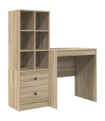 vidaXL Desk with Drawer with Shelf with Storage 2 pcs Sonoma Oak