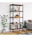 vidaXL 5-Tier Shelving Unit Black and Dark Wood 80x40x163 cm