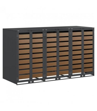 vidaXL Wheelie Bin Storage for 3 Bins Anthracite 204 x 77.5 x 115.5 cm