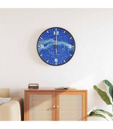 vidaXL Wall Clock with Luminous Scales and Pointers Blue Ø30 cm