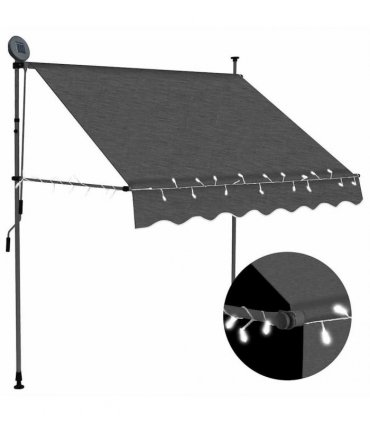 vidaXL Manual Retractable Awning with LED 100 cm Anthracite