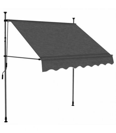 vidaXL Manual Retractable Awning with LED 100 cm Anthracite