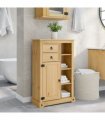 vidaXL Bathroom Cabinet Corona 70x33x110 cm Solid Wood Pine