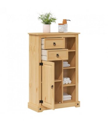 vidaXL Bathroom Cabinet Corona 70x33x110 cm Solid Wood Pine