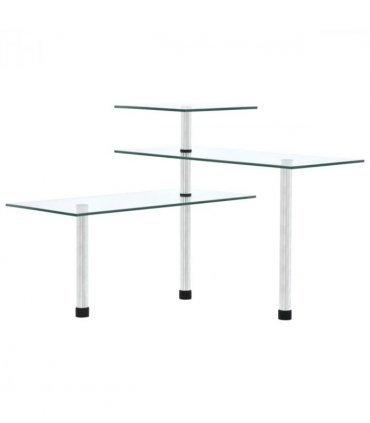 vidaXL 3-Tier Corner Kitchen Shelf Tempered Glass
