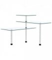 vidaXL 3-Tier Corner Kitchen Shelf Tempered Glass