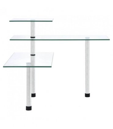 vidaXL 3-Tier Corner Kitchen Shelf Tempered Glass