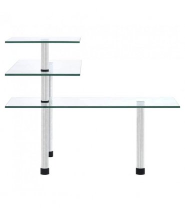 vidaXL 3-Tier Corner Kitchen Shelf Tempered Glass