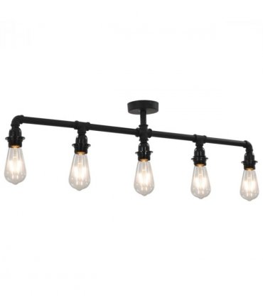 vidaXL Ceiling Lamp Black 5 x E27 Bulbs
