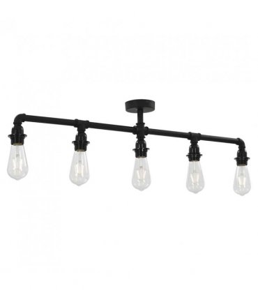 vidaXL Ceiling Lamp Black 5 x E27 Bulbs