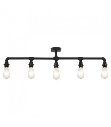 vidaXL Ceiling Lamp Black 5 x E27 Bulbs