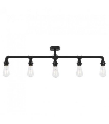 vidaXL Ceiling Lamp Black 5 x E27 Bulbs