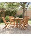 vidaXL Outdoor Dining Set | Natural teak | Smooth-sanded teak hardwood