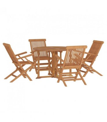 vidaXL Outdoor Dining Set | Natural teak | Smooth-sanded teak hardwood