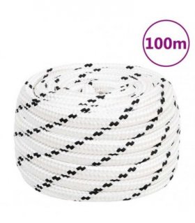 vidaXL Work Rope White 16 mm 100 m Polyester