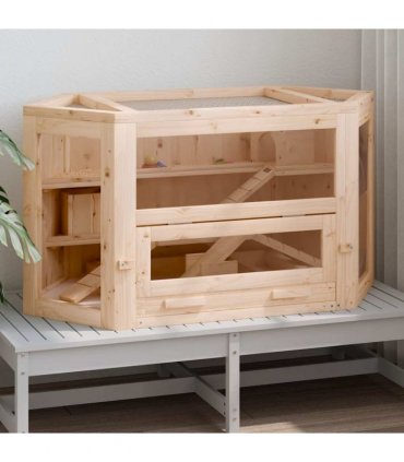 vidaXL Hamster Cage 80x40x43 cm Solid Wood Fir