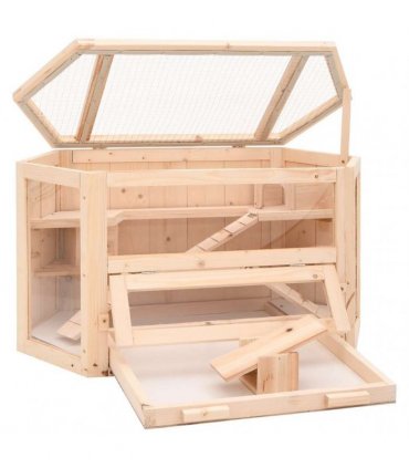 vidaXL Hamster Cage 80x40x43 cm Solid Wood Fir