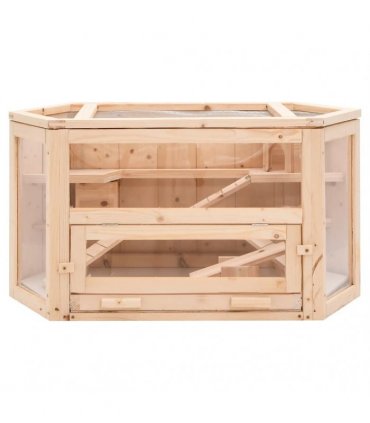 vidaXL Hamster Cage 80x40x43 cm Solid Wood Fir