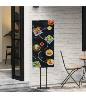 vidaXL Trade Show Displays 2 pcs Black 30 x 23.5 x 210 cm Steel
