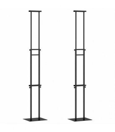 vidaXL Trade Show Displays 2 pcs Black 30 x 23.5 x 210 cm Steel
