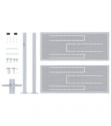 vidaXL Garden Gate with Lock Silver 85 x 70 cm Stainless Steel